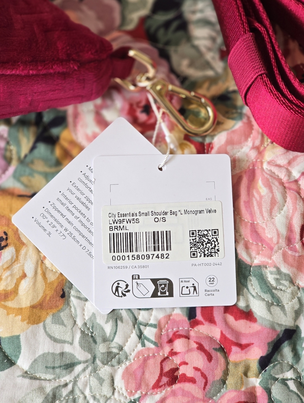 *NWT* LULULEMON City Essentials Small Shoulder Bag 3L L Monogram Velvet - Picture 6 of 8